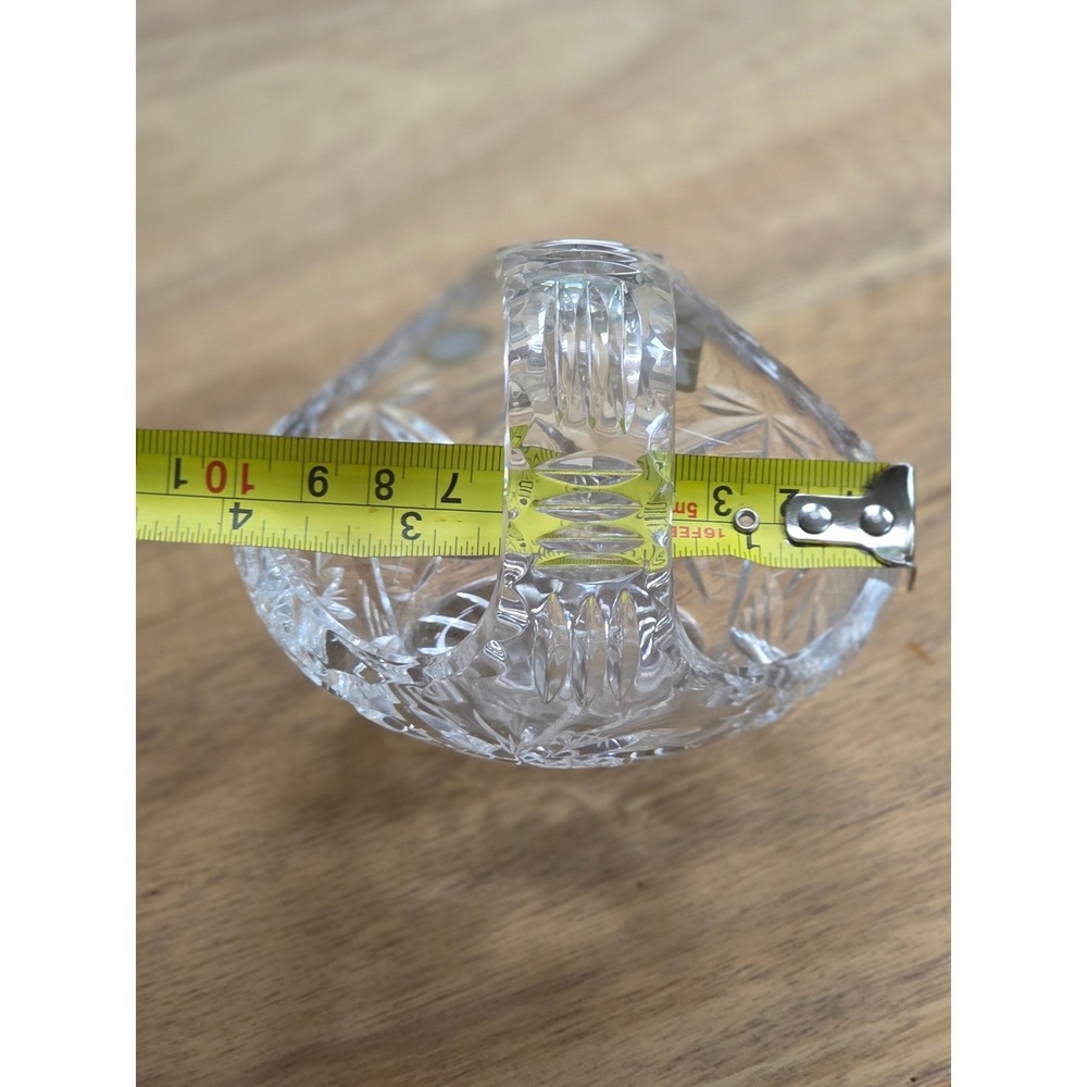 Ruckl & Sons Bohemia Lead Crystal Basket Hand Cut Czech Republic Starburst 24% - Picture 15 of 16
